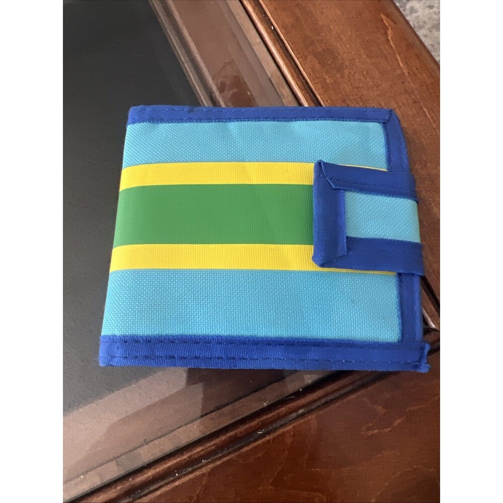 Melissa & Doug Kids Green Blue Yellow Striped Pretend To Spend‎ Wallet One Size